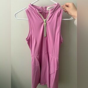 Pink Sleeveless Zip-Front Tennis Dress Pants Store